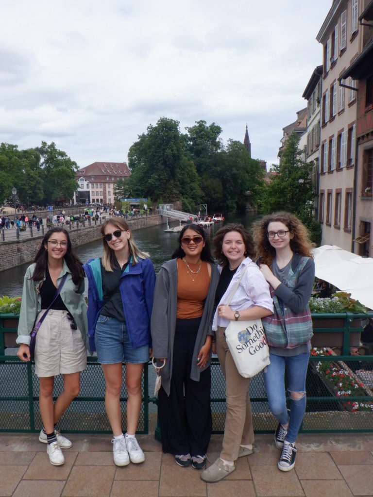 Scholars on a bridge in France